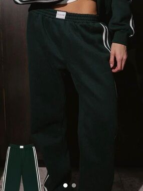 Parke forest green boxer pant fleece stripe authentic 100% 
Fleece inside